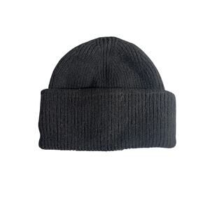 NEW Z Supply Women's Black Rib Knit Cuffed Snow Winter Bonnet Beanie Cap Hat OS